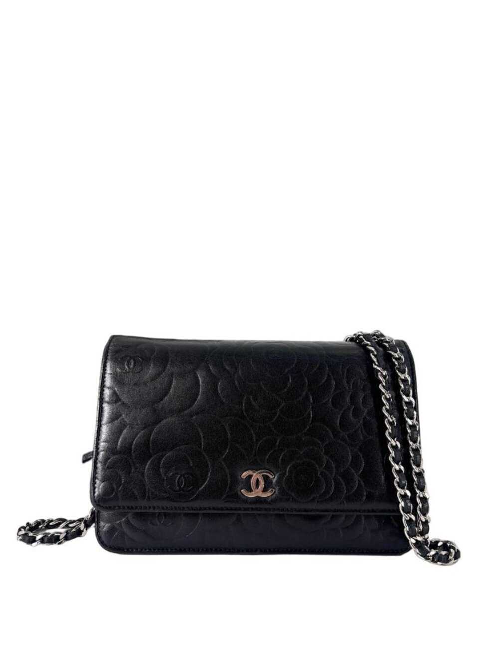 Chanel Camellia Black Chain Shoulder